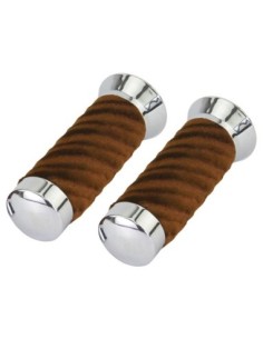 Custom Swirl Velour Grips 7/8 long 130mm Brown.